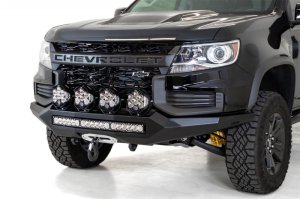 Chevrolet Colorado ZR2 Bumper - Front - Addictive Desert Designs - Stealth Fighter - Hammer Black with Satin Black panels - `21-`27 Chevrolet Colorado ZR2 Bumper - Front - Addictive Desert Designs - Stealth Fighter - Hammer Black with Satin Black panels - `21-`27